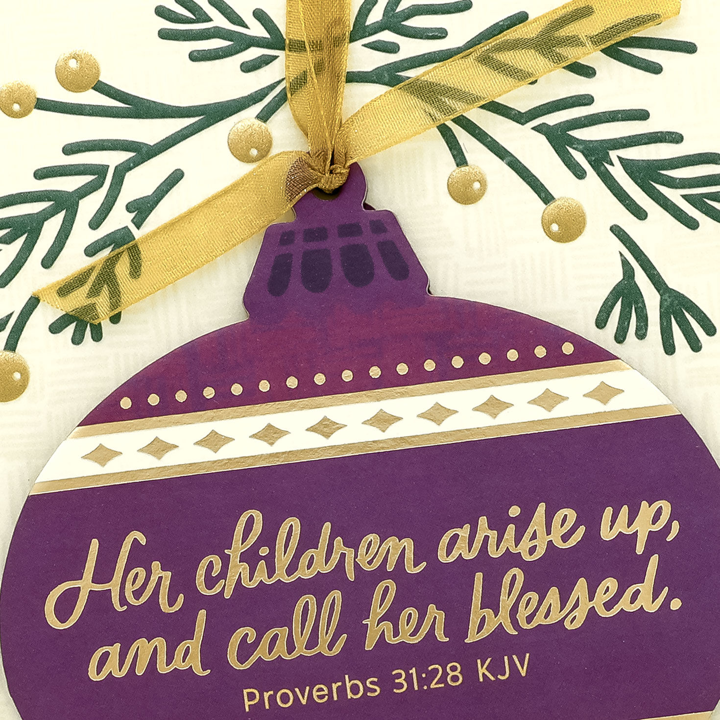 Bible Verse on Ornament Christmas Card for Mom Card Front Detail image number 5