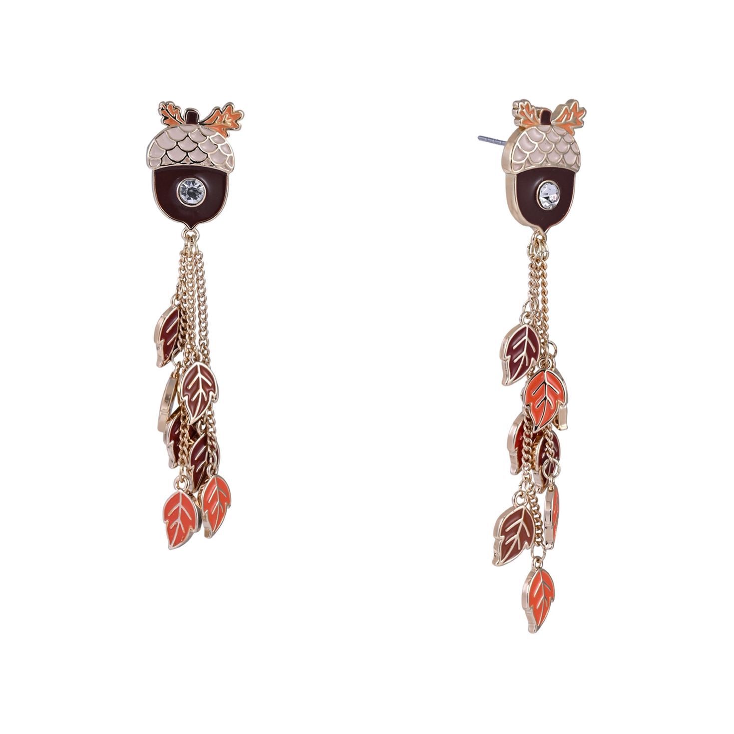 Acorn & Leaf Linear Earrings