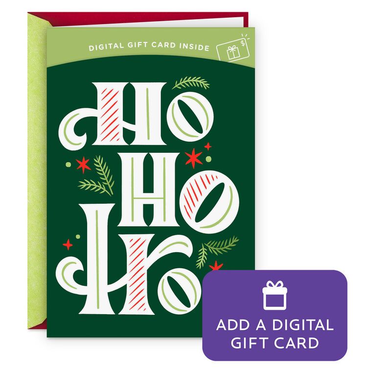 Jolly and Joy Gift Card Greeting Christmas Card