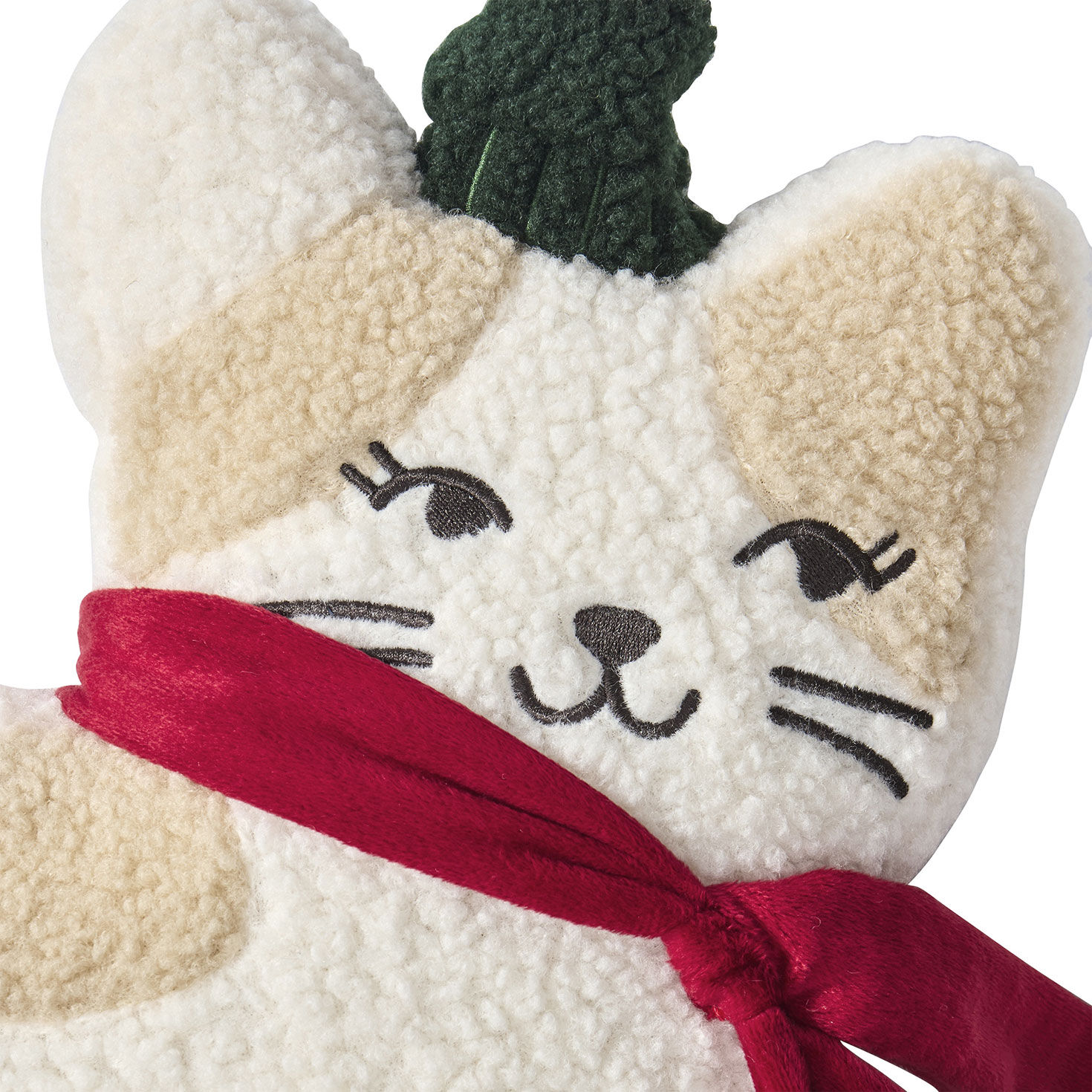 Hallmark Holiday Cat Shaped Toy Pillow - 16WX12.5H upclose detail image number 4