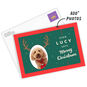 Antlers on Oval Photo Personalized Christmas Card Card Front indicating personalization image number 2