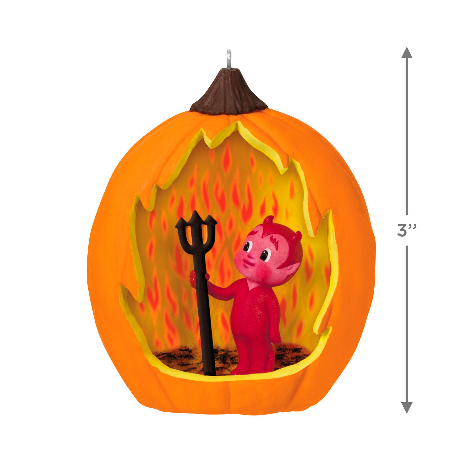 Devil Pumpkin Keepsake Ornament measurement image number 2