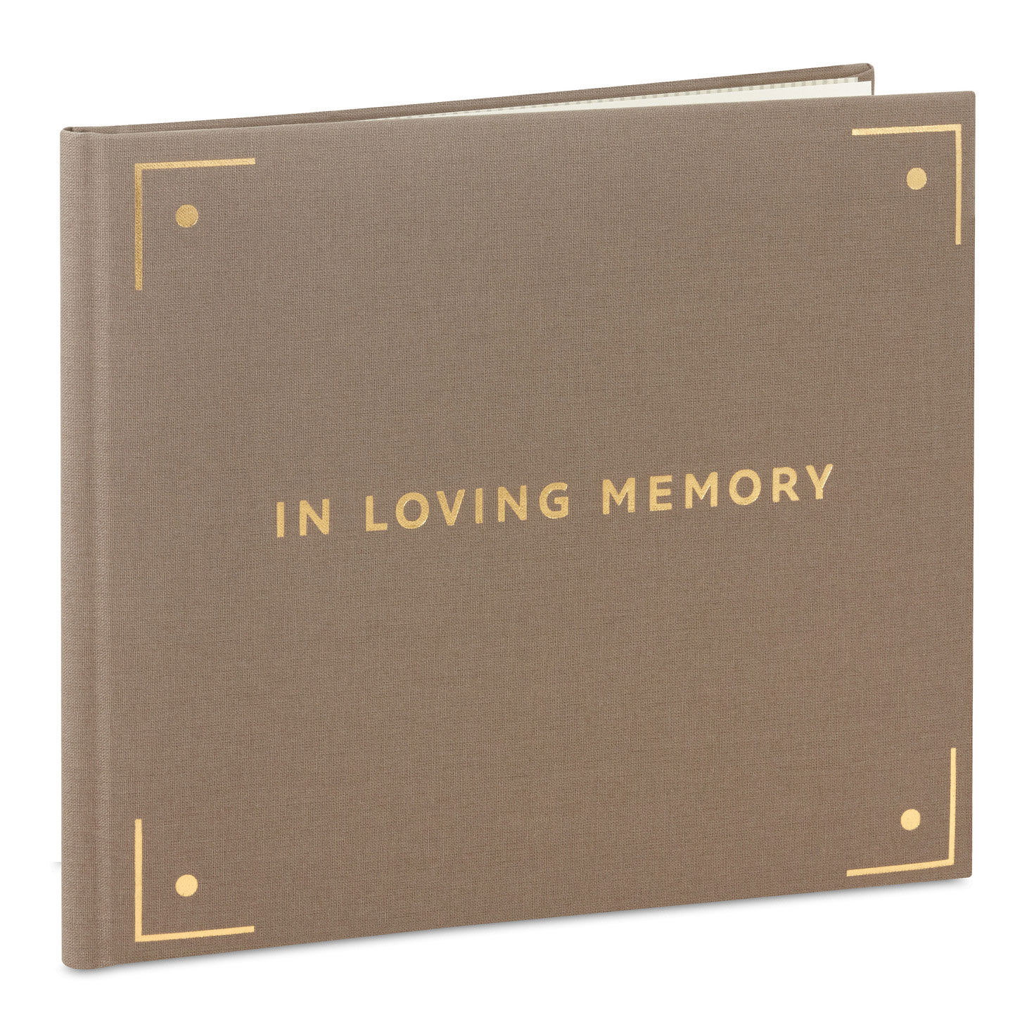 In Loving Memory Taupe Linen Guest Book