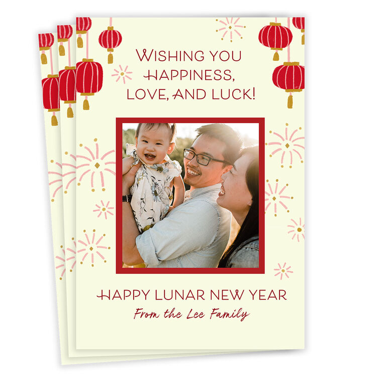 Good Wishes Flat Chinese New Year Photo Card