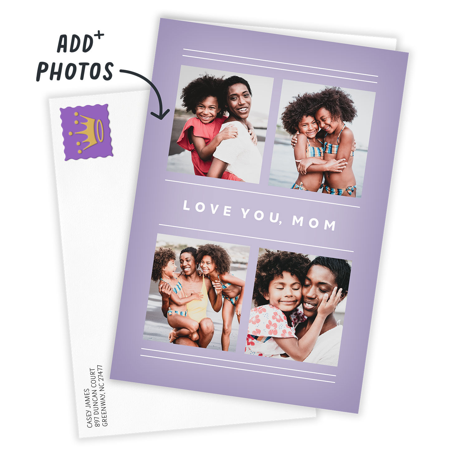 Photo Frames on Purple Custom Card, , large image number 2