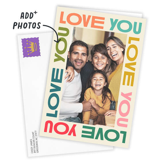 Bold Love You Frame Folded Photo Card, , large image number 2