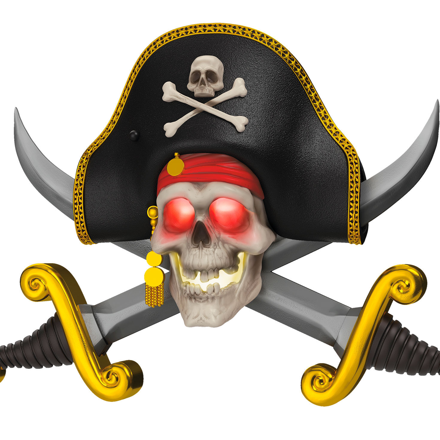 Pirates of Caribbean Skull and Swords Ornament  image number 5