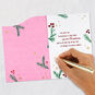 Pine Branches on Pink Friend Christmas Card Signing card image number 8