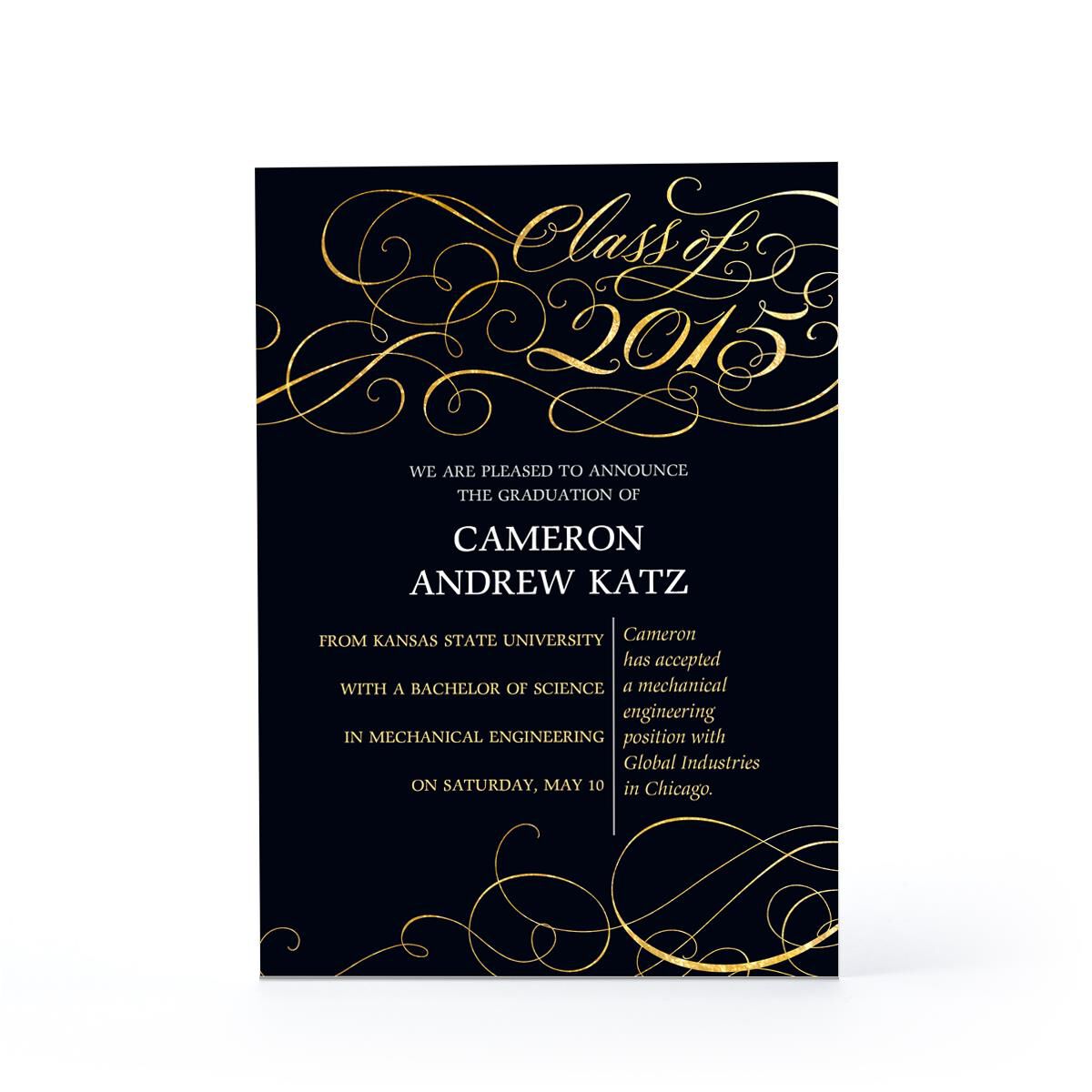 class of 2015 scrollwork black hallmark