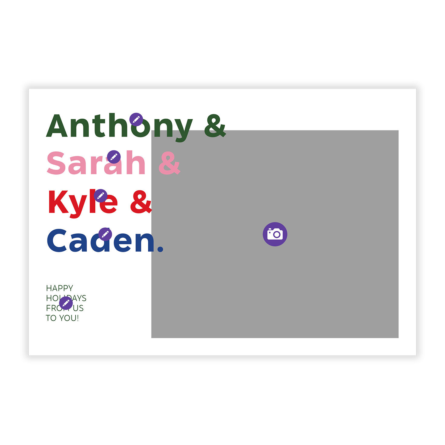 Colorful Names List Flat Holiday Photo Card, , large image number 5