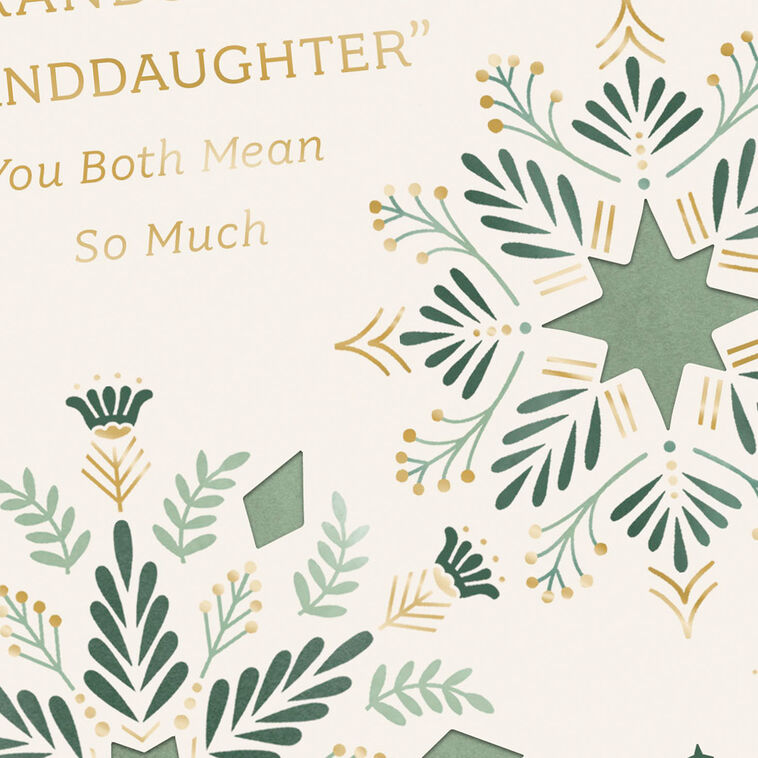 Cut-Out Snowflakes Grandson and Wife Christmas Card Card Front Detail image number 4