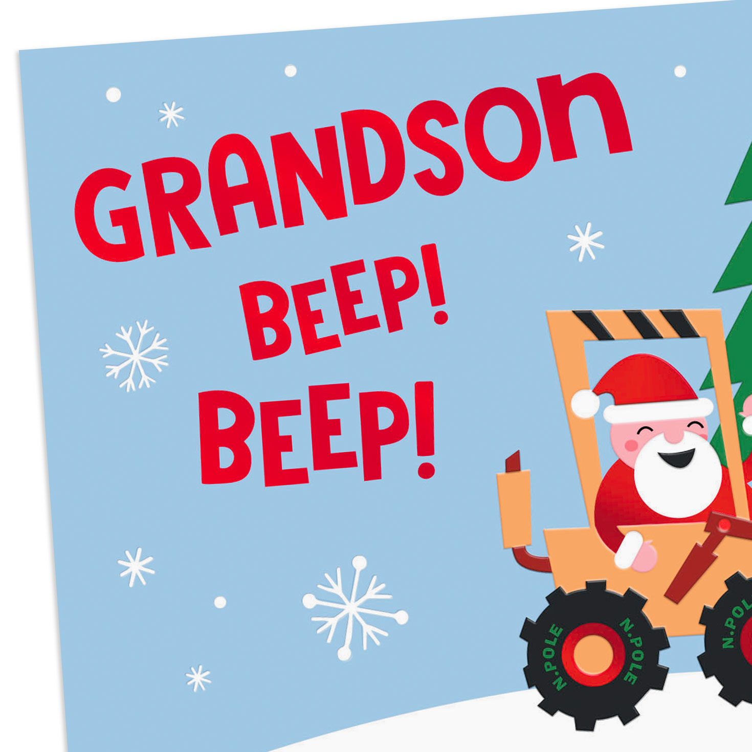 Santa Construction Truck Christmas Card for Grandson Card Front Detail image number 4
