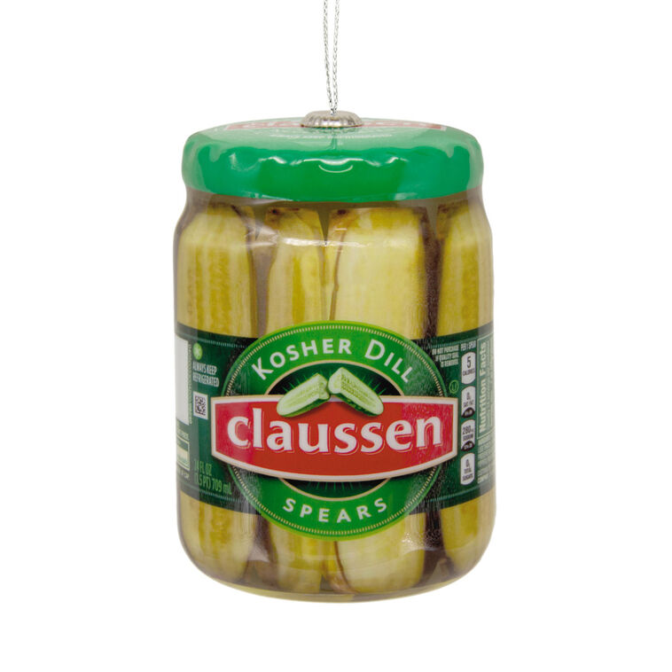 Kraft Claussen Pickles Jar Shatterproof Hallmark Ornament