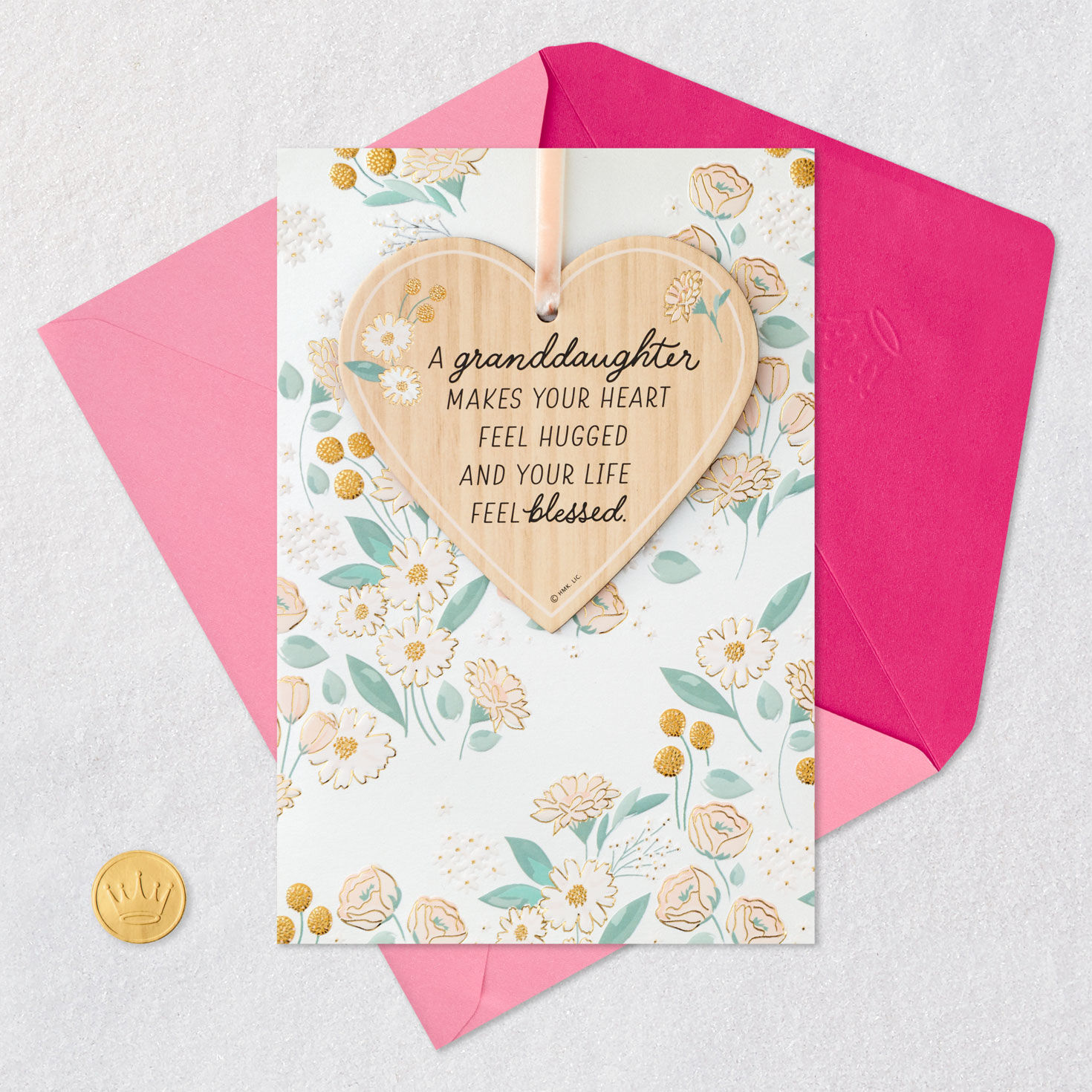 Heart Ornament Birthday Card for Granddaughter Card Front with Envelope and Gold Seal image number 7
