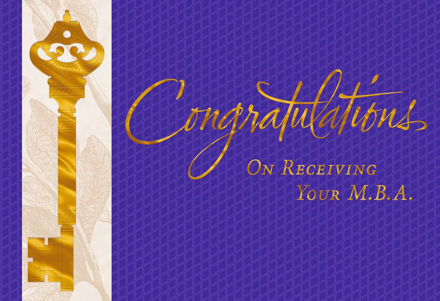 Golden Key M.B.A. Graduation Card