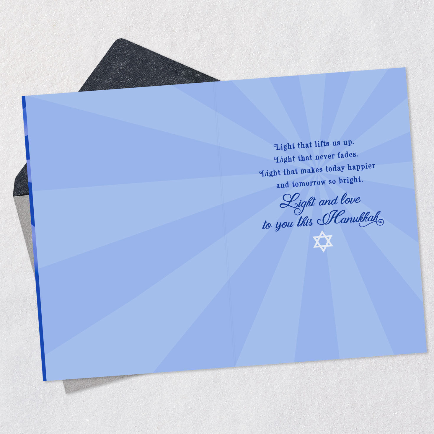 Radiant Silver and Blue Star of David Hanukkah Card  image number 3