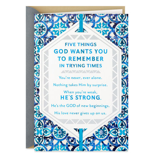God Is Your Strength Religious Encouragement Card, 