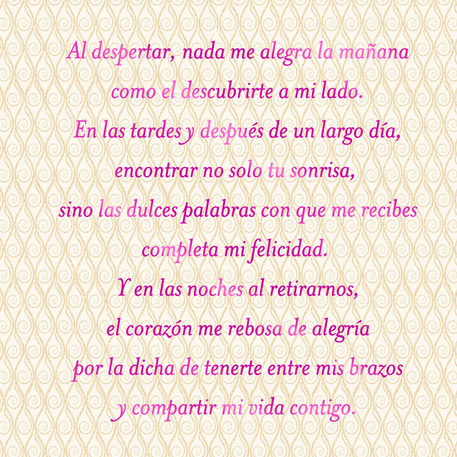 Pink Roses on Lace Anniversary Card in Spanish Sentiment image number 2