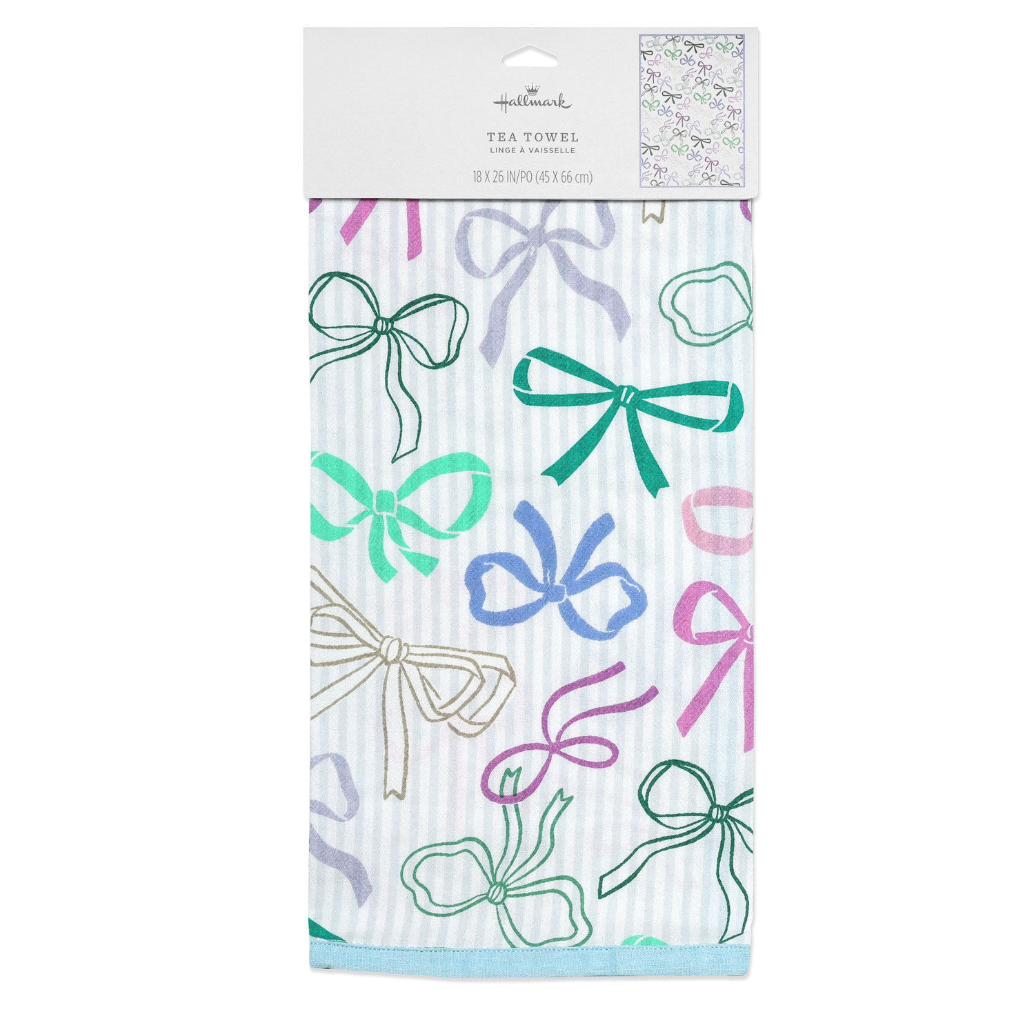 Striped Tea Towel With Bow Illustrations package front image number 5