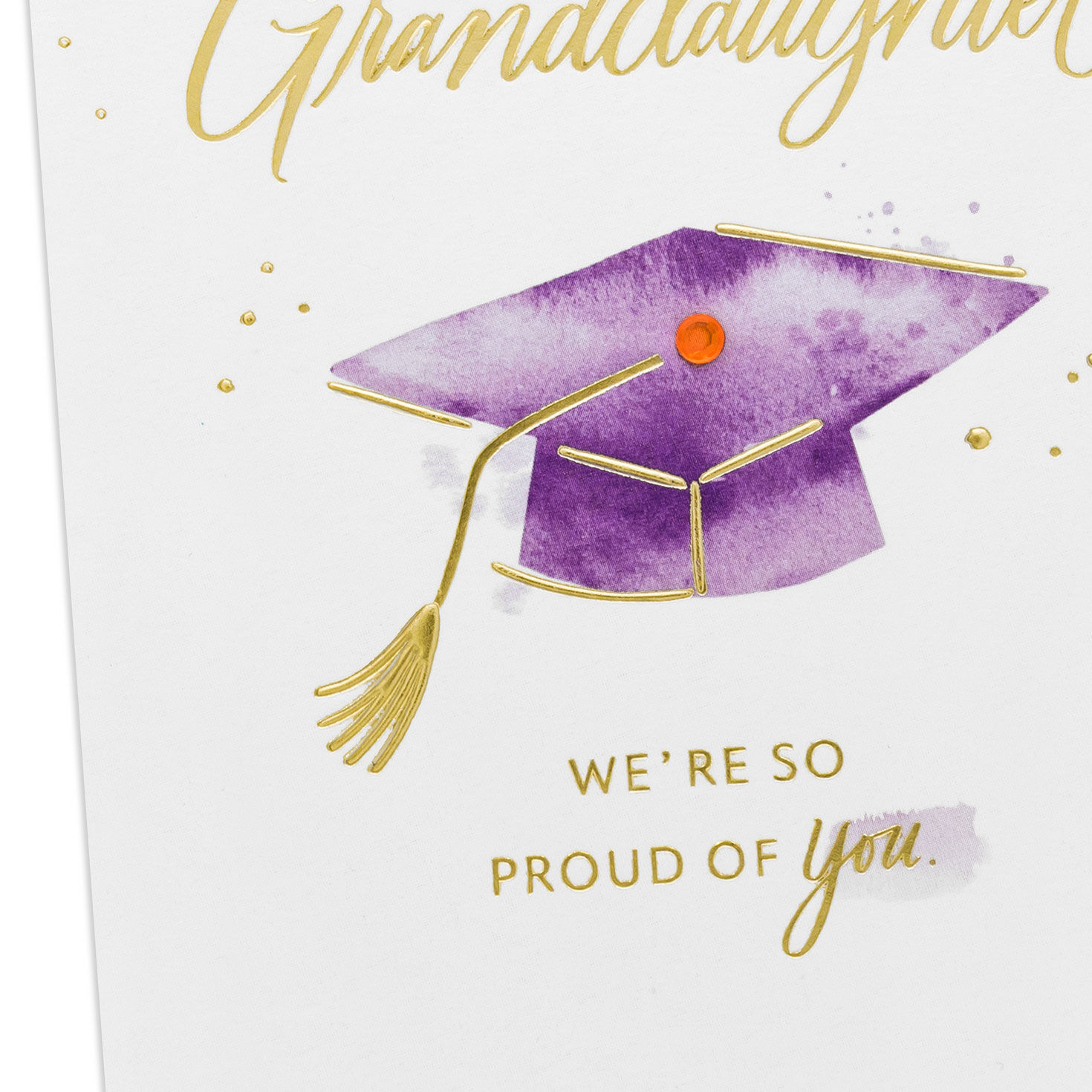 Purple Mortarboard Cap Granddaughter Graduation Card Card Front Detail image number 4