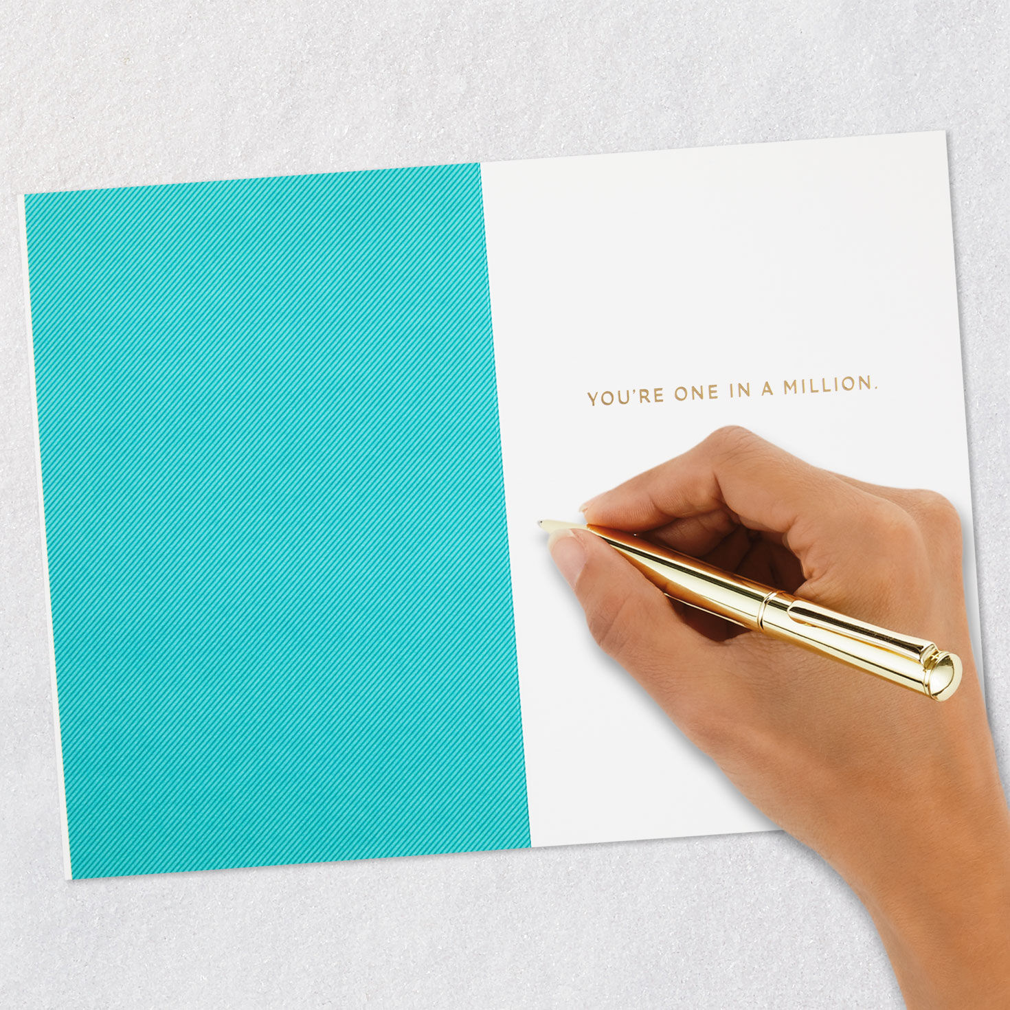 Pink and Teal Gems Thank You Card Signing card image number 6