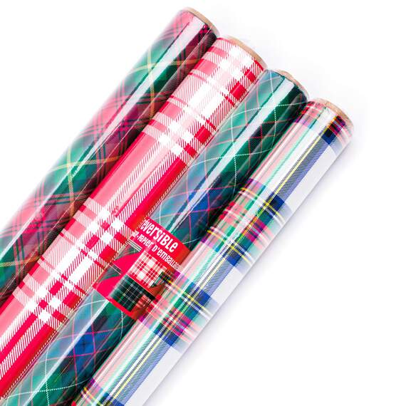Pretty Plaid 4-Pack Christmas Wrapping Paper Rolls, 125 sq. ft., , large image number 1