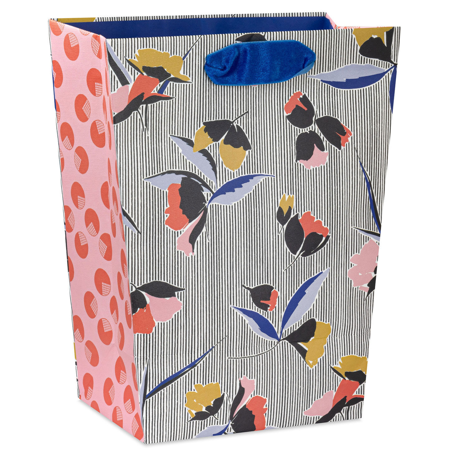 Nostalgic Floral Stripes Medium Gift Bag back image number 6