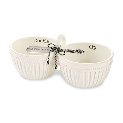 Mud Pie Double Dip Bowl and Spreader, Set of 2, 