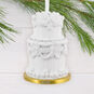 Fancy White Wedding Cake 2025 Christmas Ornament hanging on tree image number 2