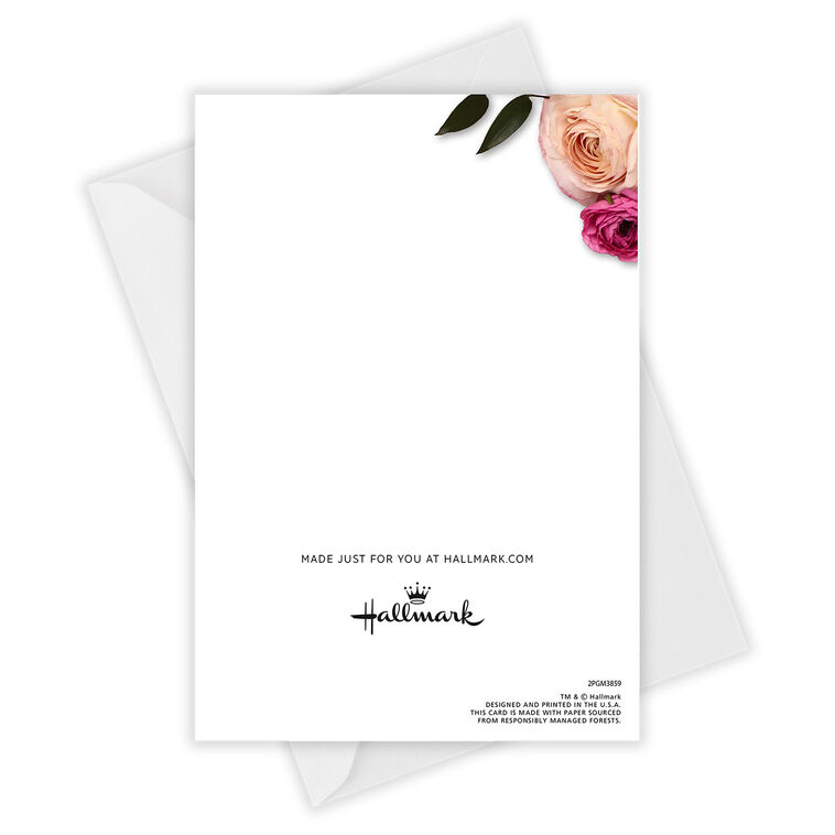Grad Hat and Flowers Personalized Grad Card Card Back with Envelope image number 4