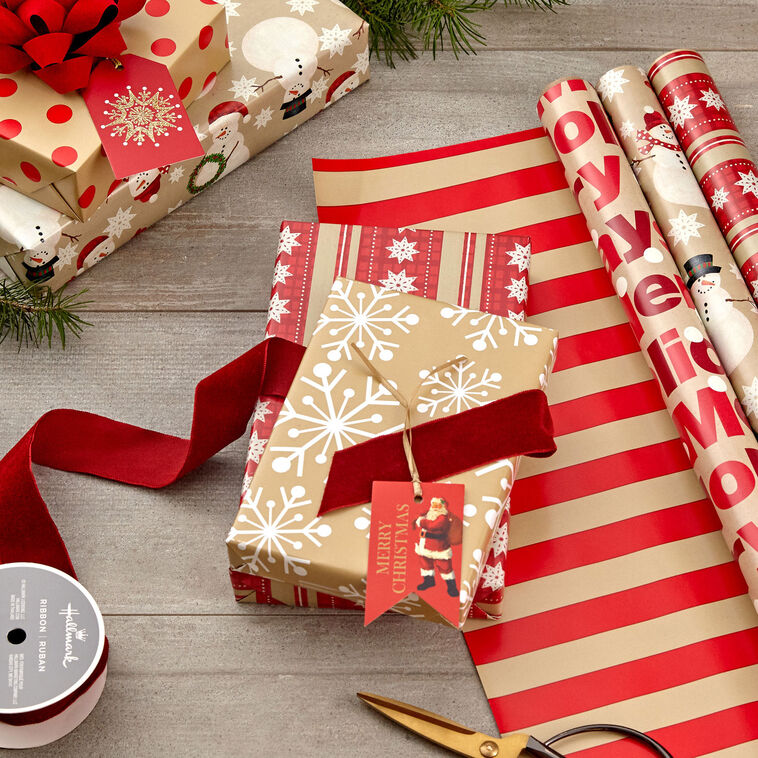 Holiday Kraft Reversible Wrapping Paper Rolls  image number 2