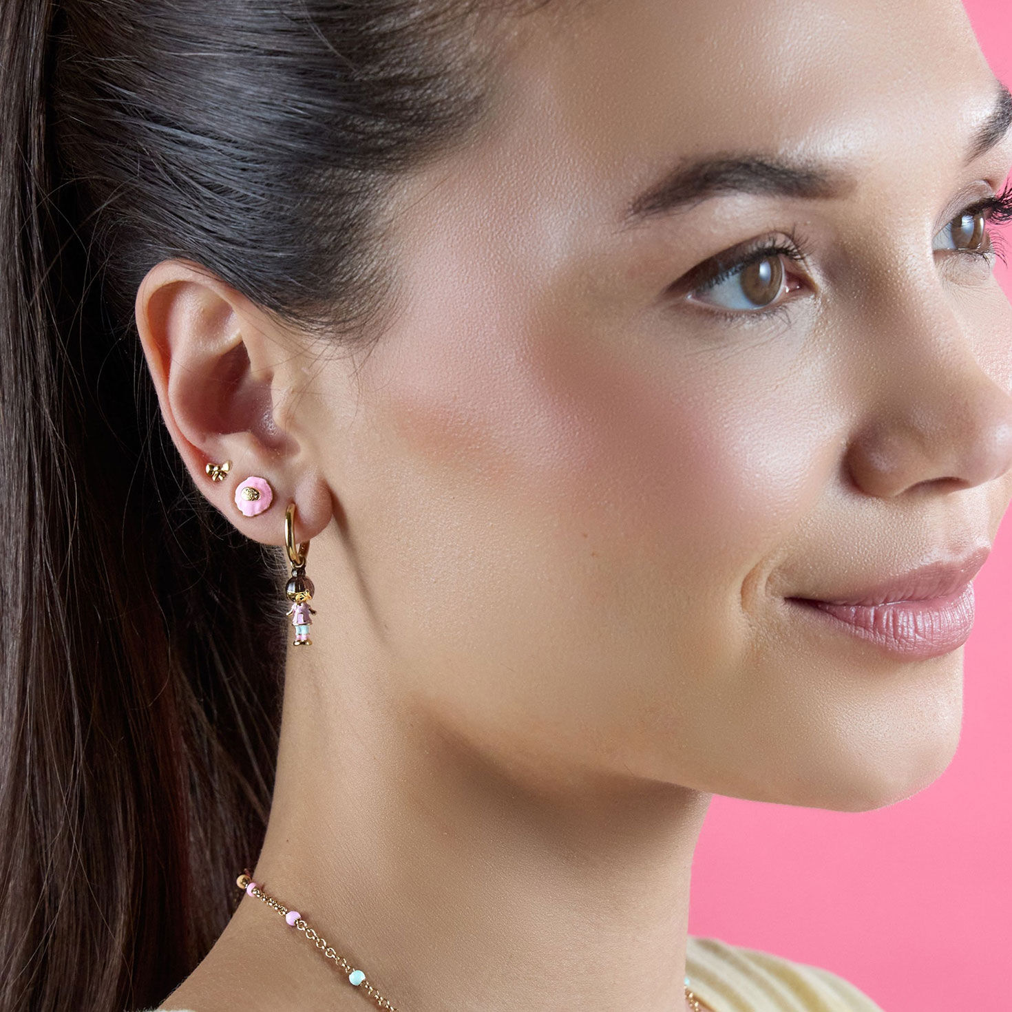 Alex And Ani Polly Pocket&trade; Earring Set of 3 in use image number 3