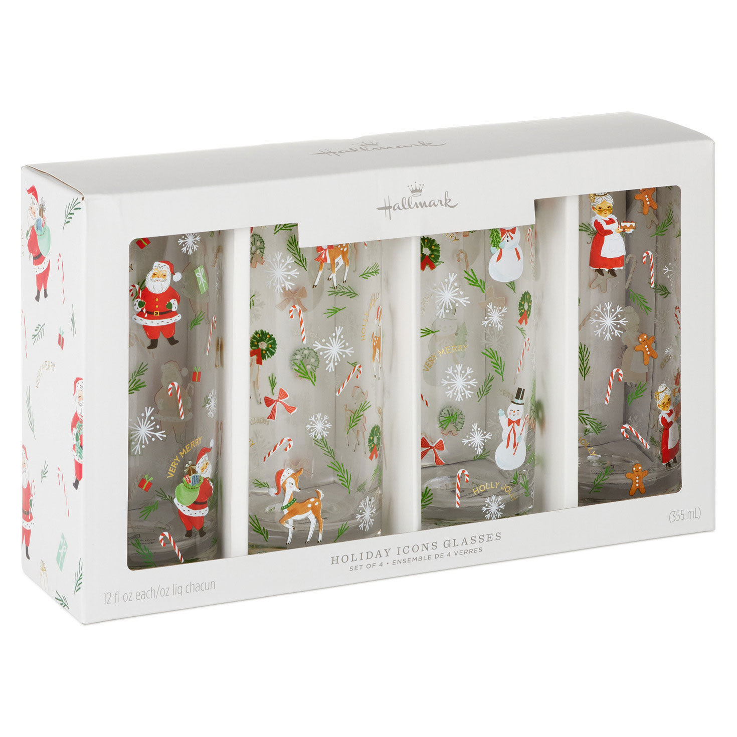 Vintage Santa and Friends Drinking Glasses, Set of 4 for only USD 36.99 | Hallmark