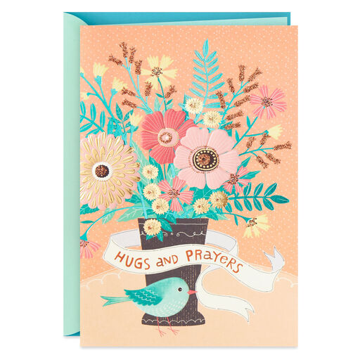 Hugs and Prayers Religious Encouragement Card, 