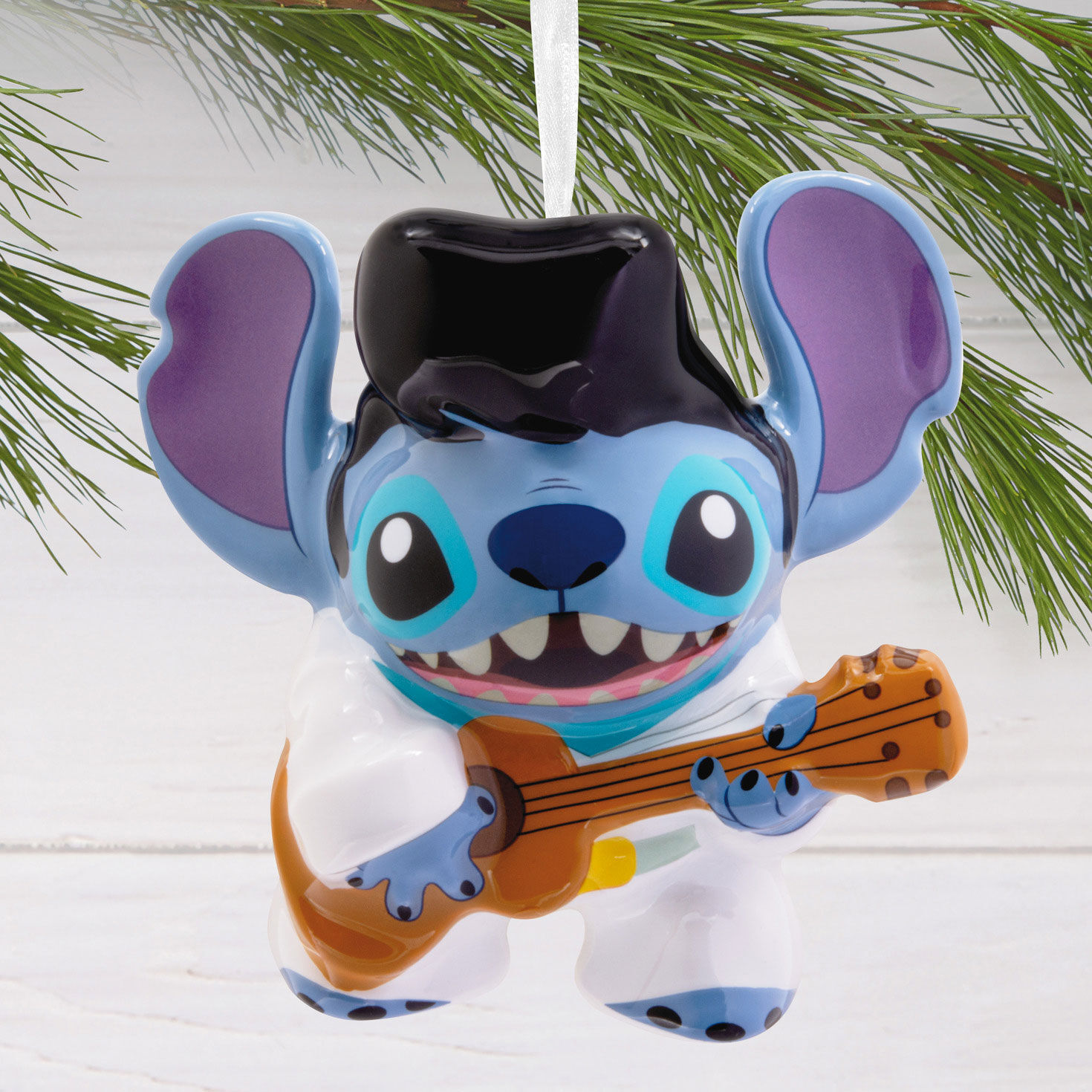Lilo & Stitch Elvis Stitch Christmas Ornament hanging on tree image number 2