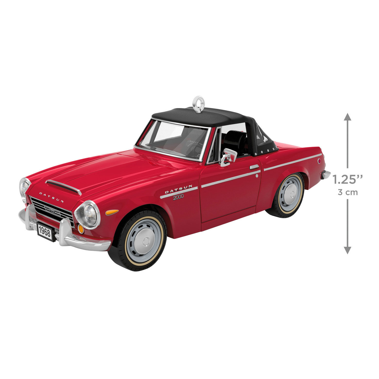 Red Vintage Datsun Car Keepsake Ornament measurement image number 3