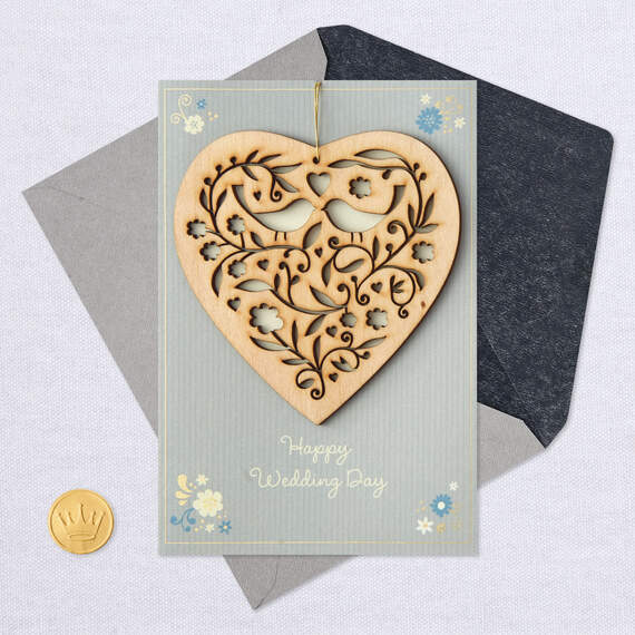 New Beginnings Wedding Card With Heart Decoration, , large image number 6