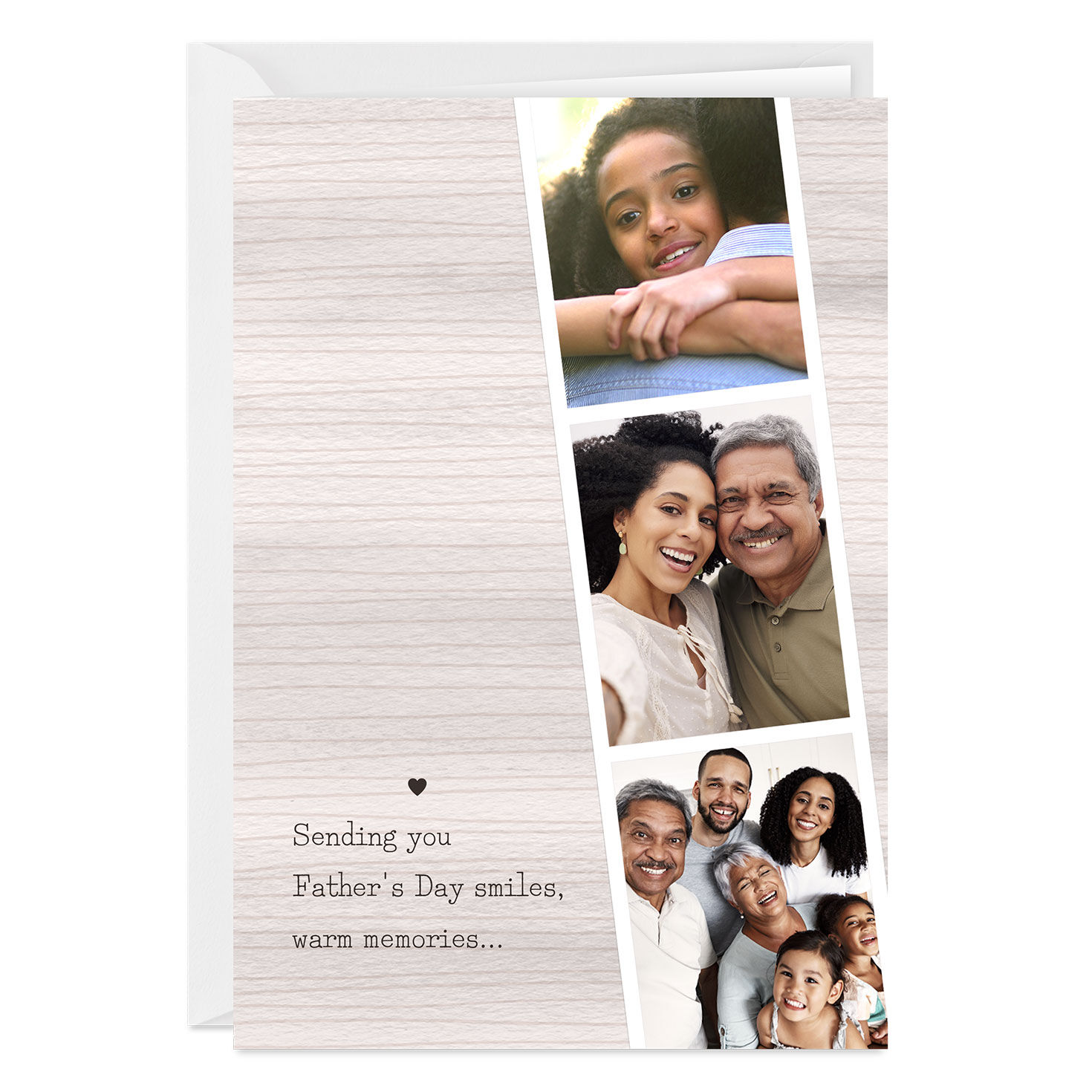 Sending Smiles and Warm Memories Photo Strip Custom Father's Day Card
