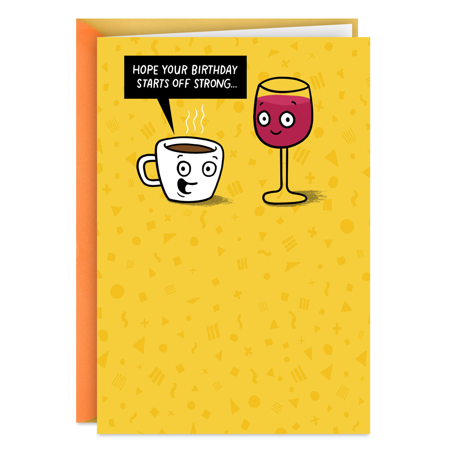 Coffee and Wine Funny Birthday Card for Adult