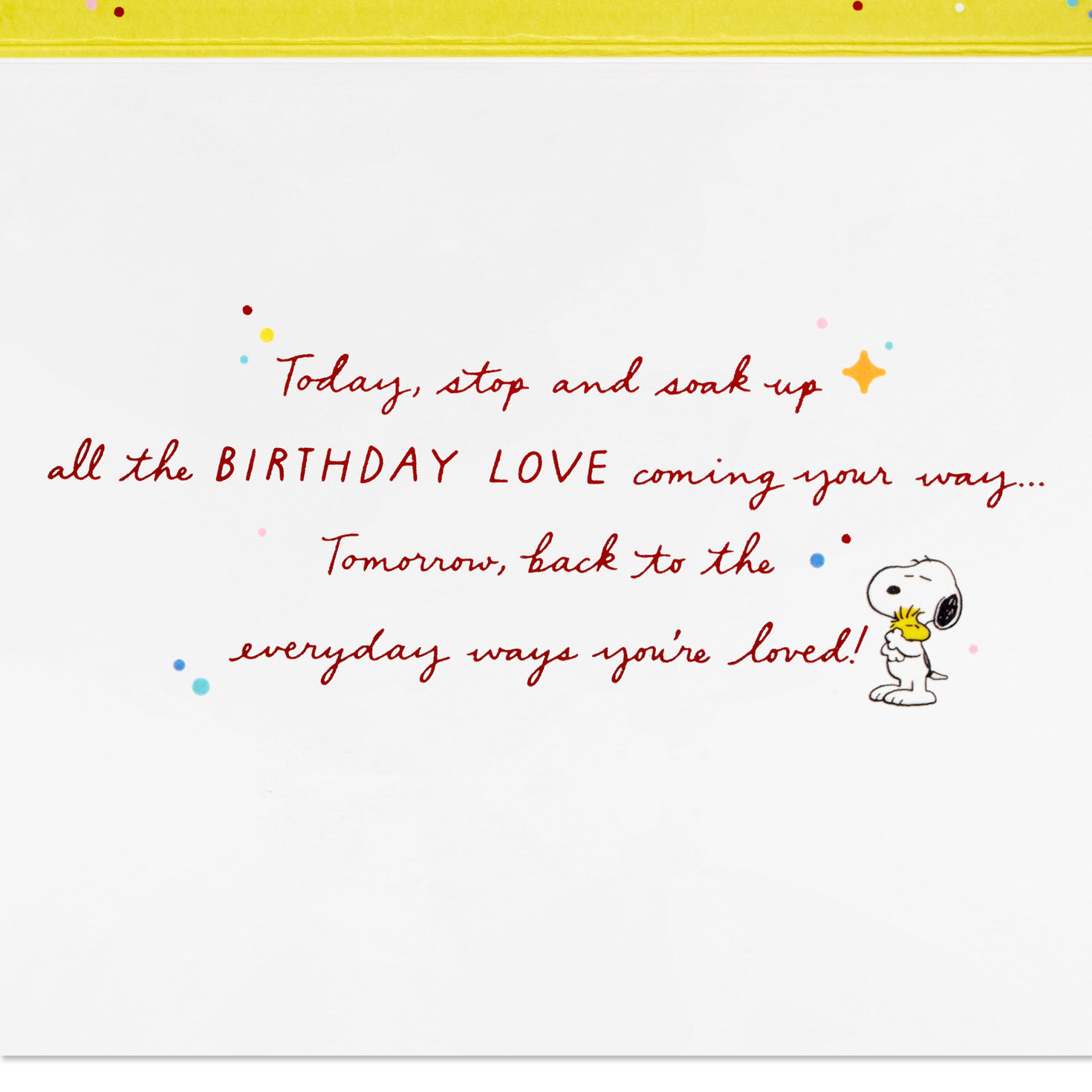 Snoopy Hugs Birthday Card Sentiment image number 2