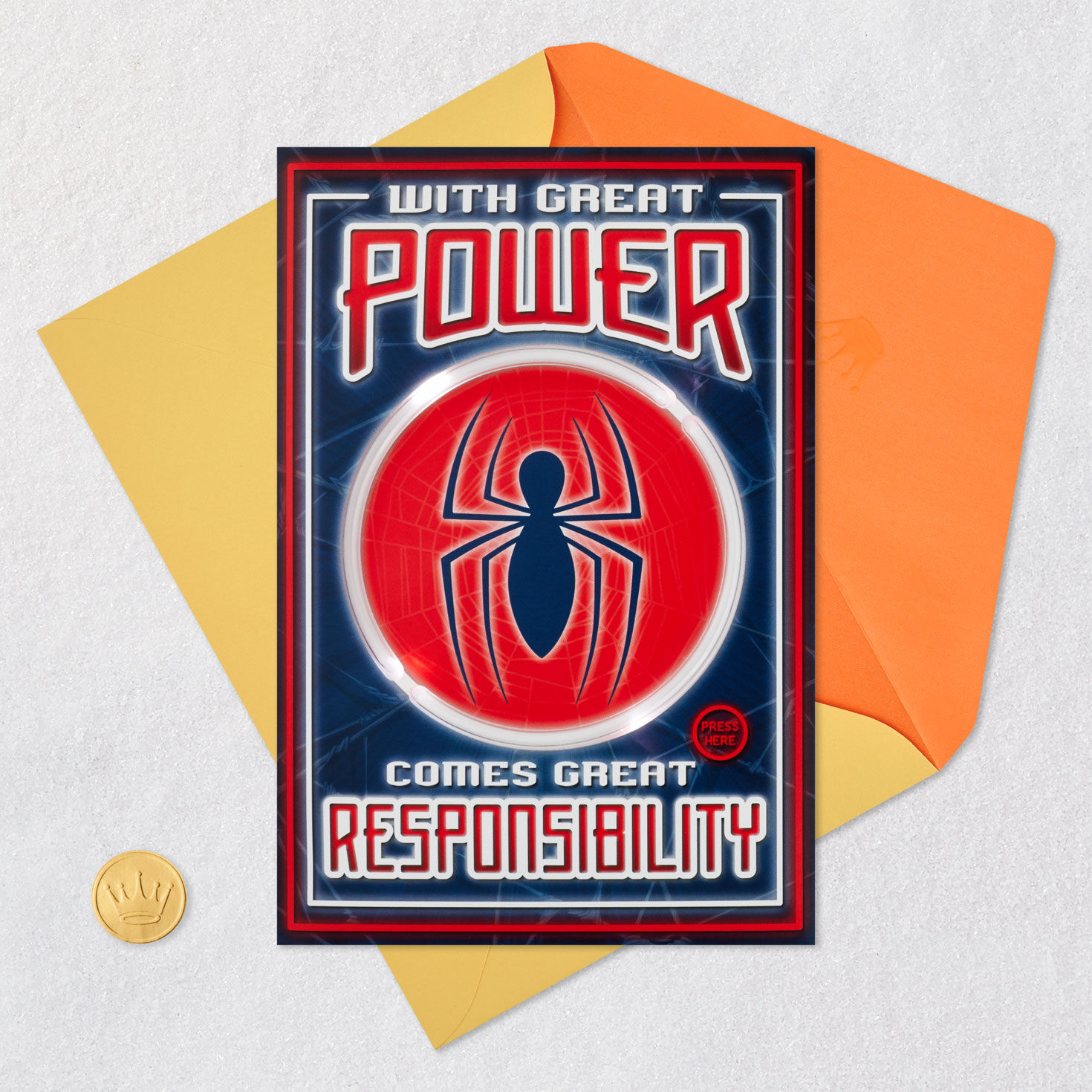 Marvel Spider-Man Power and Responsibility Musical Birthday Card With Light for only USD 9.59 | Hallmark