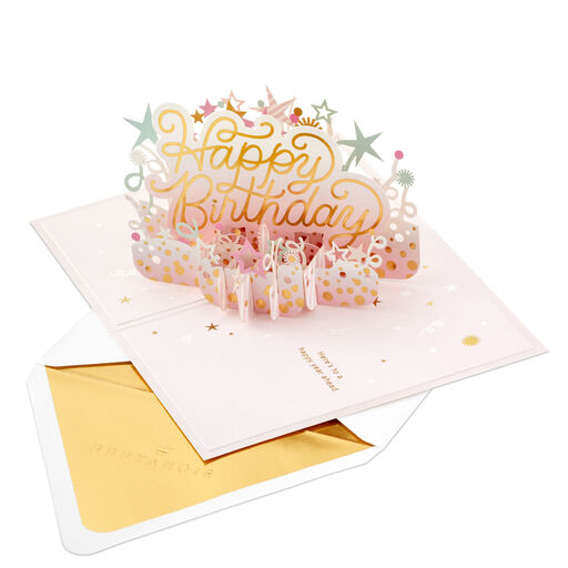 Here's to a Happy Year Ahead 3D Pop-Up Birthday Card, 