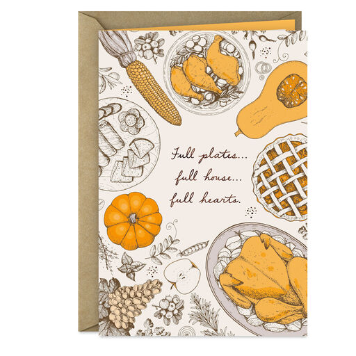 Full Plates, Full Hearts Thanksgiving Card, 