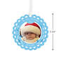 Baby's First Christmas Blue Scalloped Personalized Text and Photo Metal Ornament, , large image number 3