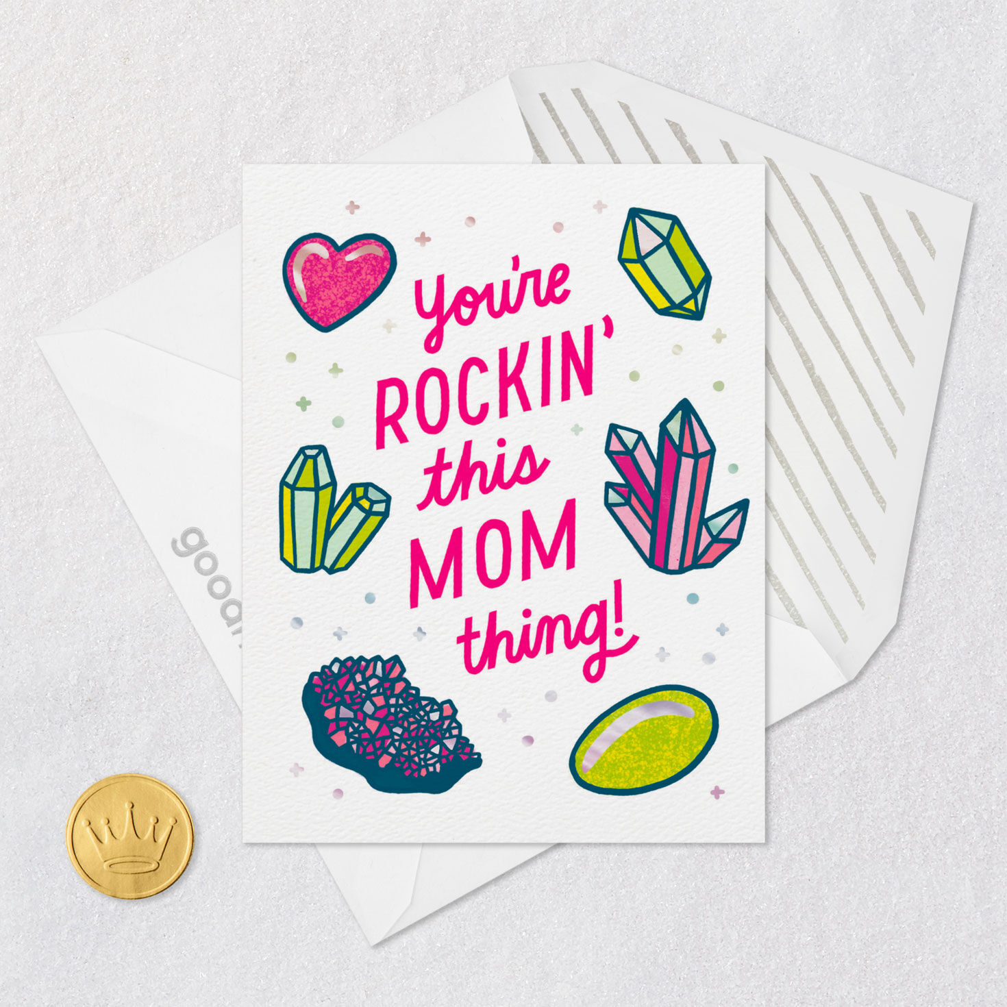 Pink and Lime Green Crystals Mother's Day Card  image number 5