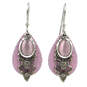 Pink Stone and Filigree Layered Metal Drop Earrings, , large image number 1