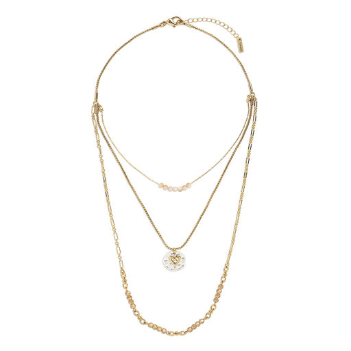 Demdaco Champagne Your Journey Layered Love Necklace, 24", 