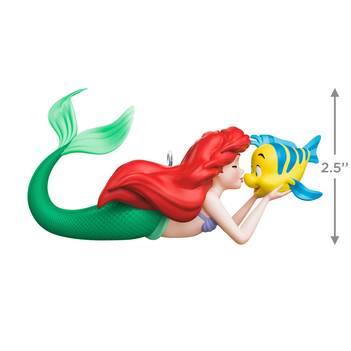 Little Mermaid With Flounder Keepsake Ornament measurement image number 3