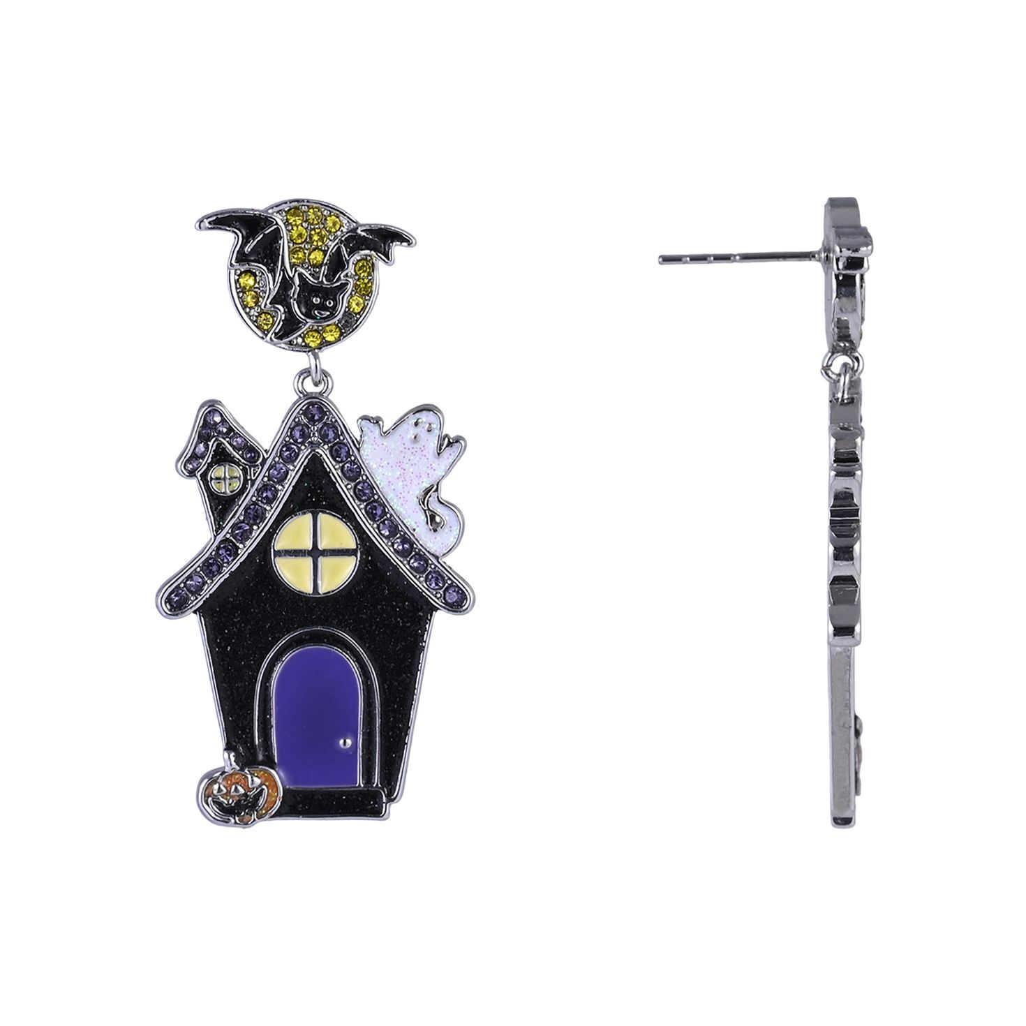 Haunted House Earrings front and side image number 2