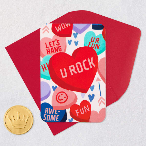 3.25" Mini U Rock Candy Hearts Valentine's Day Card, , large image number 6
